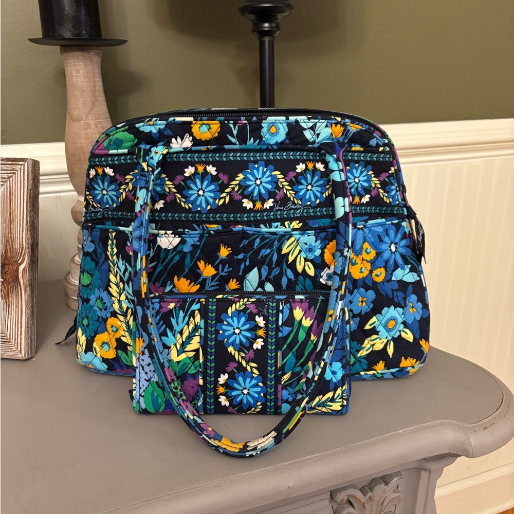 Vera Bradley Blue and Yellow Floral Shoulder Bag